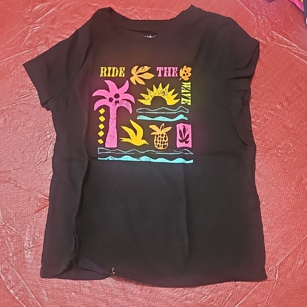 Kids Black Graphic Tee - Ride the Wave
